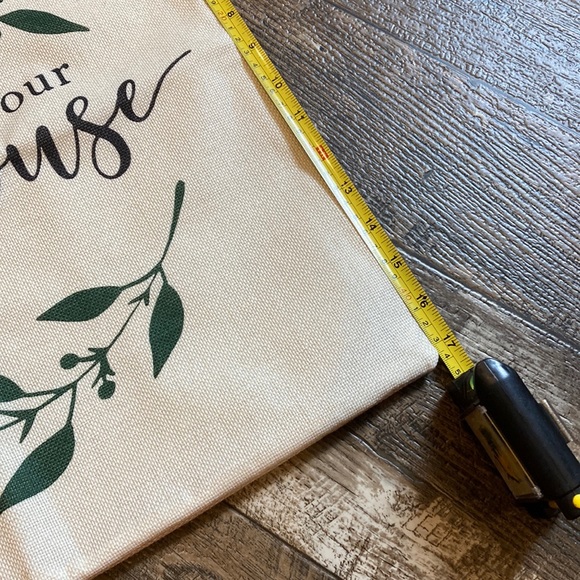 “Welcome to our Farmhouse” Burlap/Canvas Style Throw Pillow Cover - Picture 3 of 3